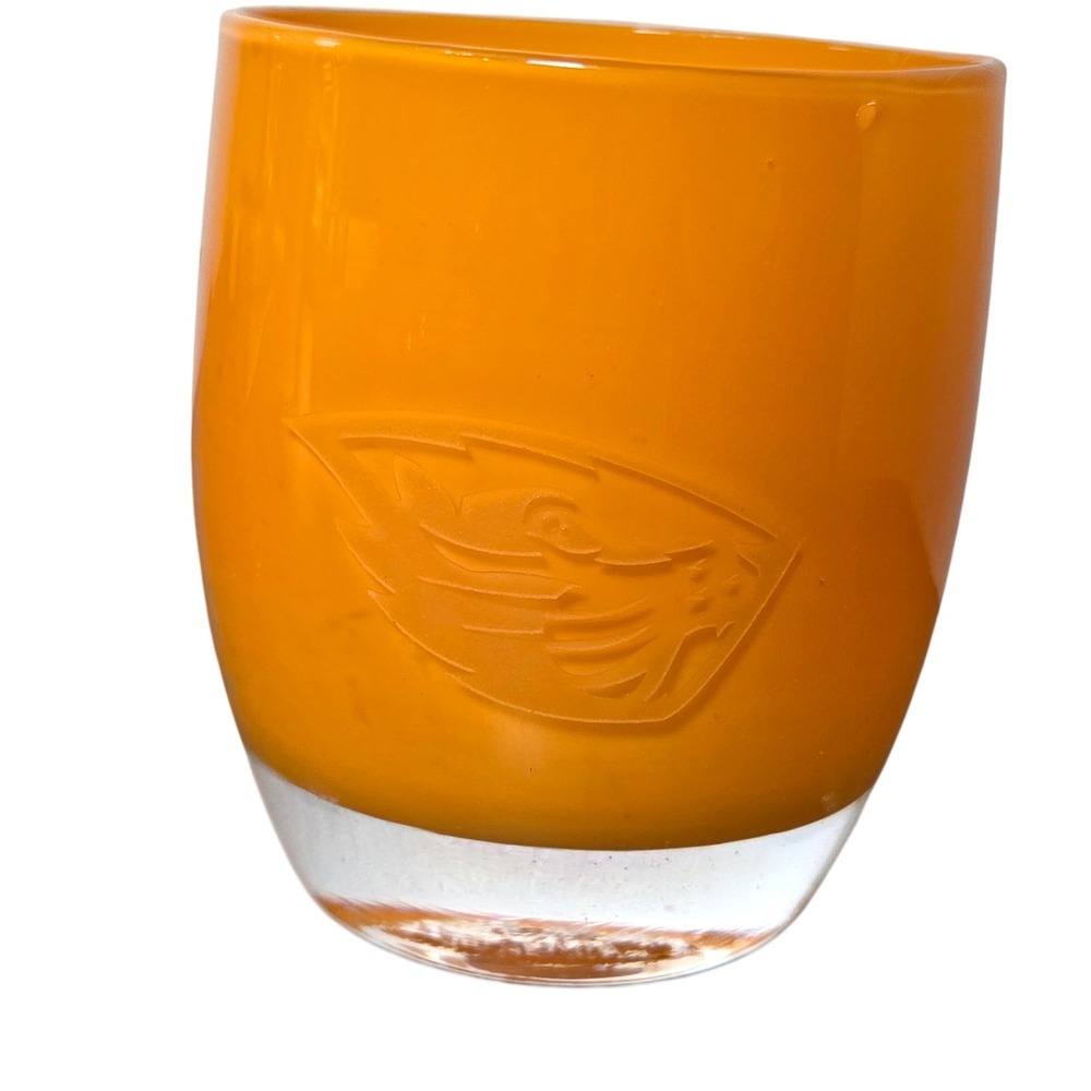 Glassybaby Oregon State Beavers Orange Votive Candle Holder #0091
